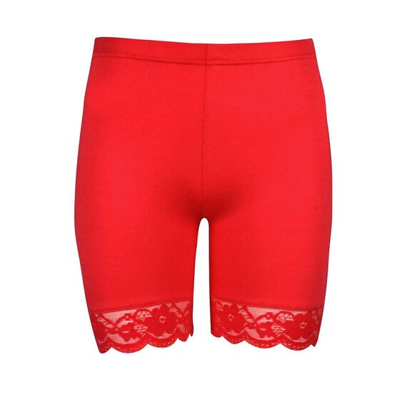 cycling shorts with lace trim