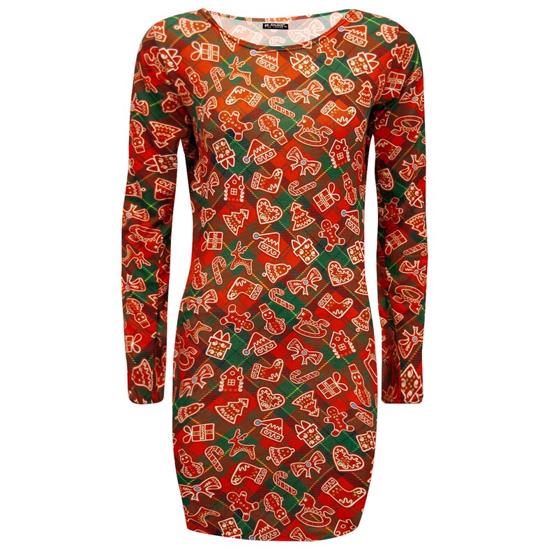 Ladies Christmas Bodycon Womens Xmas Santa Reindeer Rudolph Snowflake Mini Dress
