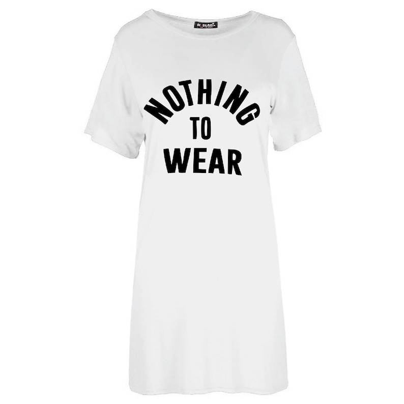 Womens Ladies Nothing to wear Tunic Pullover Oversized Baggy T Shirt Mini Dress