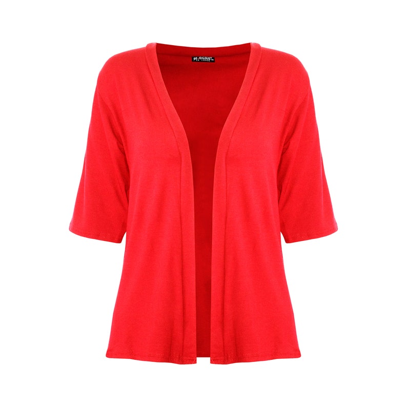 Womens Ladies Casual Open Front Cardigan 34 Sleeve Cardigan Jacket Coat Blazer