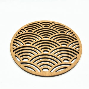 Sottobicchieri ~ WAVES ~ accessorio in legno per la cerimonia del tè quotidiana