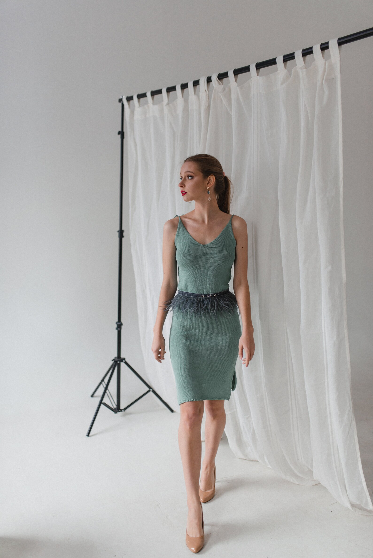 Knitted dress made of silk yarn. Etsy