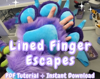 Tutorial: Installing Lined Finger Escapes in Fursuit Paws (PDF Download) **not a pattern**