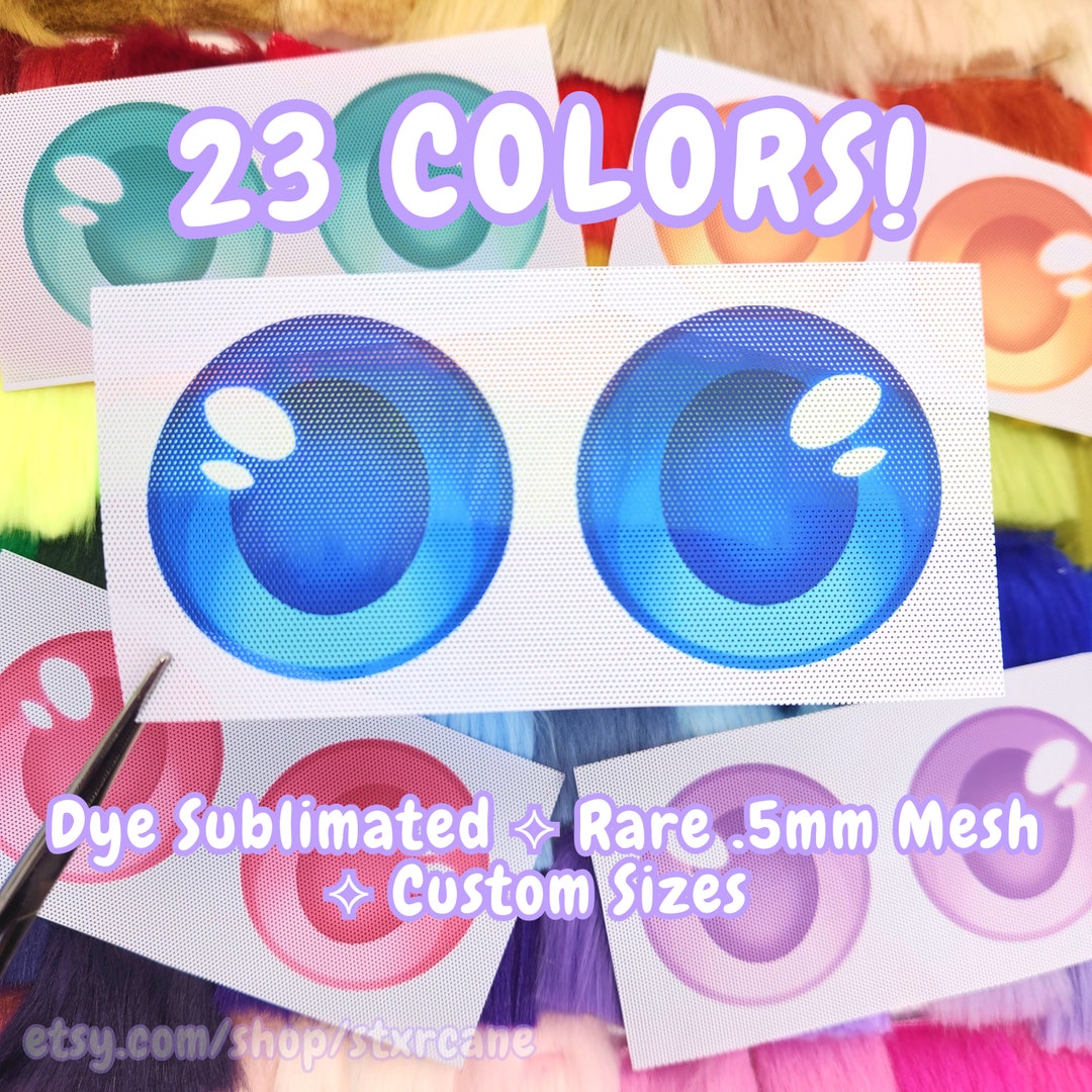 23 COLORS Dye Sublimated Premade Fursuit Eyes RARE .5mm PVC - Etsy