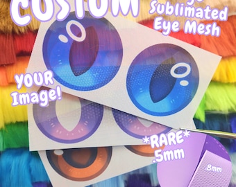 Custom Printed Fursuit Eye RARE .5mm PVC Mesh | permanent, durable, waterproof, smudge proof