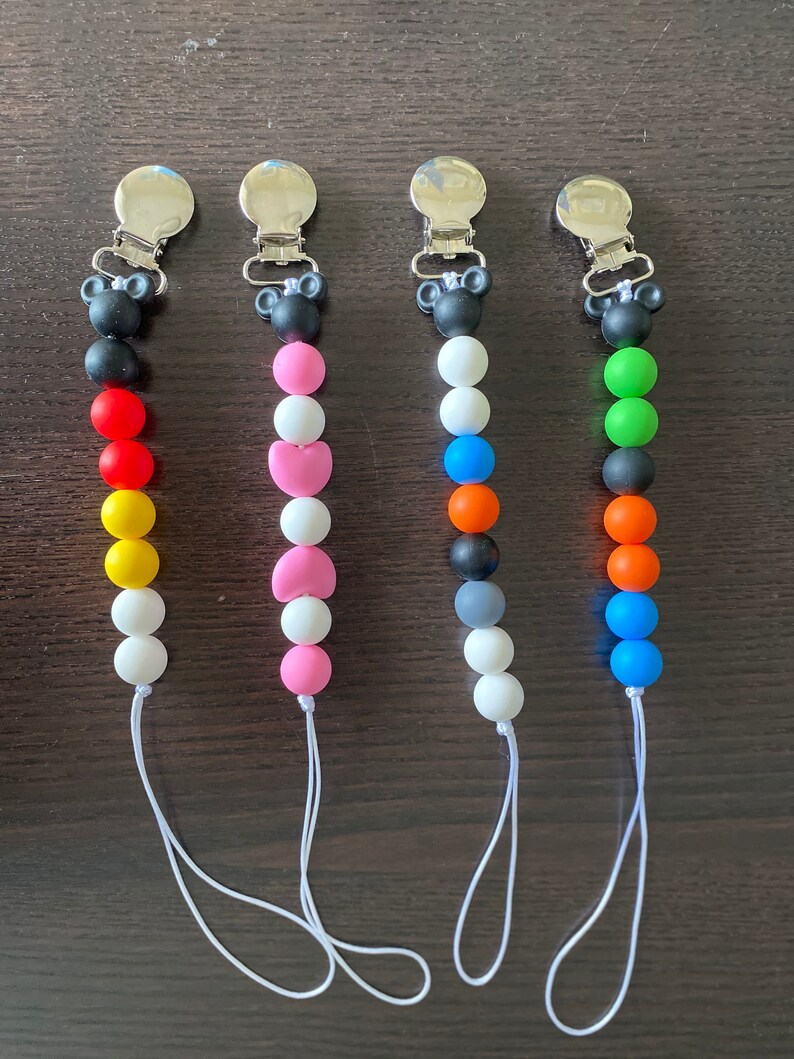 Goofy Silicone Beads Mickey and Friends Pacifier Clip Baby Shower Gifts Disney Baby Donald Minnie Mickey Teething
