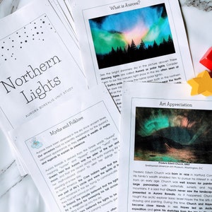 Northern Lights Nature and Science Unit Study for Homeschool Preschool, Pre-K, Kindergarten, First Grade and Second Grade image 1