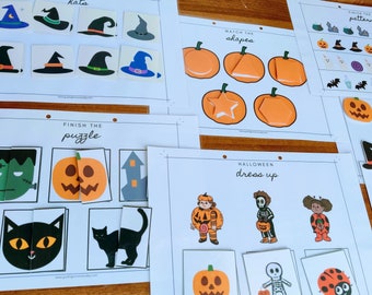 Halloween Busy Binder and Learning Activity for Toddler, Pre-K and Preschool, Halloween Busy Book Printable for Kids, Halloween Activities