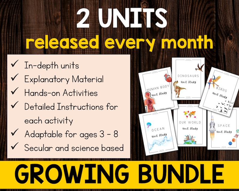 Science and Nature Based Homeschool Unit Study Curriculum for Kindergarten, First Grade and Second Grade 20 Unit Studies for Full Year image 3