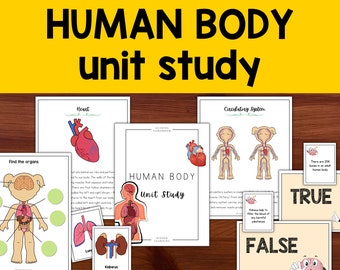 Human Body Anatomy Unit, Body Organs and Body Systems, Homeschool Learning Curriculum for Preschool, Kindergarten, First and Second Grade