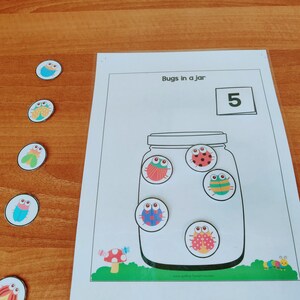 Learning numbers toddler worksheet, Printable Busy Book Page, Preschool Learning Folder Numbers and Counting Worksheet, File Folder Game