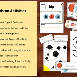 Solar System Science Unit Study, Space and Planets, Homeschool Learning Curriculum for Preschool, Kindergarten, First and Second Grade image 3