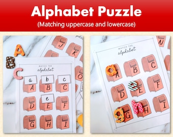Toddler Busy Book Page, Alphabet Puzzle, Toddler Learning Binder, Busy Book, Activity Worksheets, Preschool worksheets, File folder games