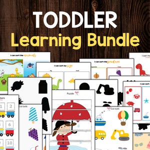 Printable Toddler Busy Book Bundle, Busy Book Toddler 1 year old, Busy Book Binder, 2 year old Learning Folder, Printable Toddler Activities