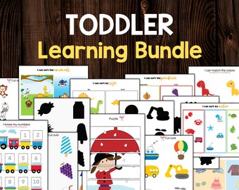 Printable Toddler Busy Book Bundle, Busy Book Toddler 1 year old, Busy Book Binder, 2 year old Learning Folder, Printable Toddler Activities