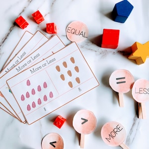 Math Game and Clip Cards for Preschool, Kindergarten or First Grade | Numbers Comparison Printable Game | Homeschool Learning Busy Activity