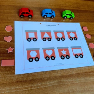 Shape Matching Activity, Printable Toddler Busy Book Page, Preschool Learning Binder, Printable Busy Book for 2 & 3 year old, Busy Binder