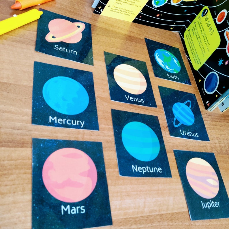 Solar System Flash Cards, Planet Flashcards, Science flashcards for Toddler, Preschool and PreK, Space Printable Flashcards Kindergarten image 6