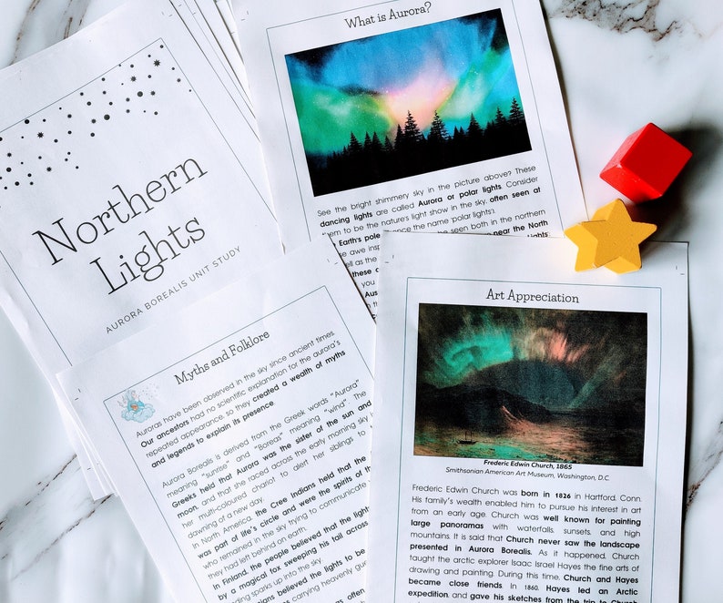 Northern Lights Nature and Science Unit Study for Homeschool Preschool, Pre-K, Kindergarten, First Grade and Second Grade image 1