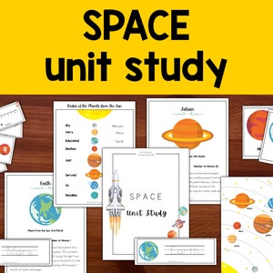 Solar System Science Unit Study, Space and Planets, Homeschool Learning Curriculum for Preschool, Kindergarten, First and Second Grade image 1