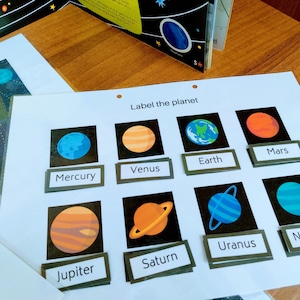 Solar System Busy Book, Planets Busy Binder, Preschool Science Printable, Space Activity Book, Kindergarten Science, PreK Learning Folder image 2