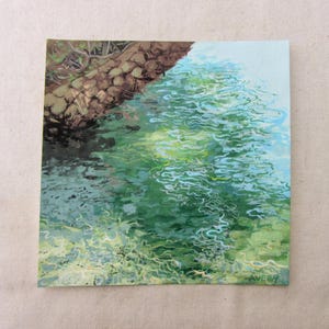 Dipinto a guazzo "Santuario" originale / Opera d'arte del parco statale della Florida / Dipinto del fiume arcobaleno / Arte naturalistica delle sorgenti della Florida / Arte murale sull'acqua