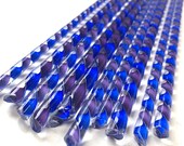 Purple and blue Glass Twist Cane 96 COE For Fusing, Blowing, Torch work, or Mosaic
