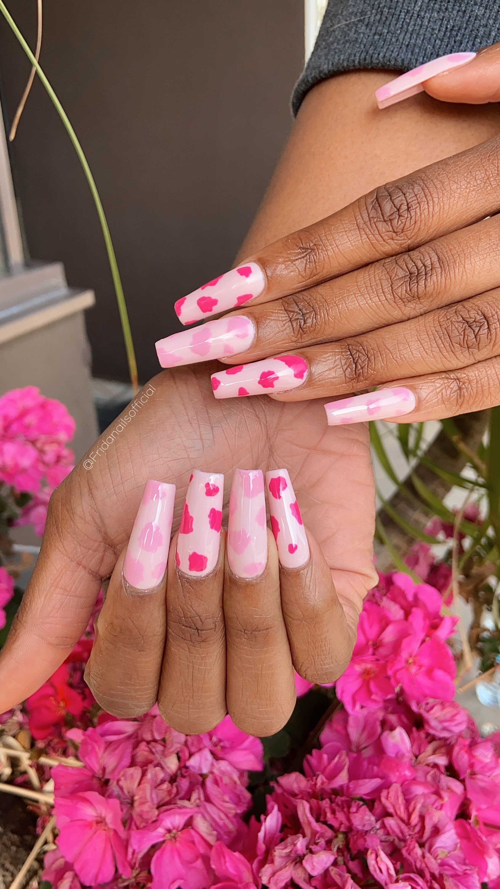 Cow Print Nails . Cute Press on Nails. Square Nails. Custom