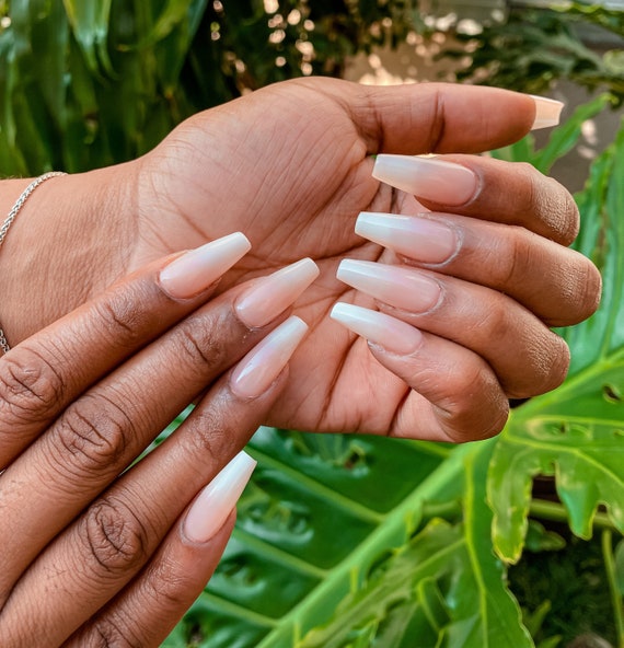 42 Cute Valentine's Day Nails for 2022 : Acrylic Milky White Coffin Nails