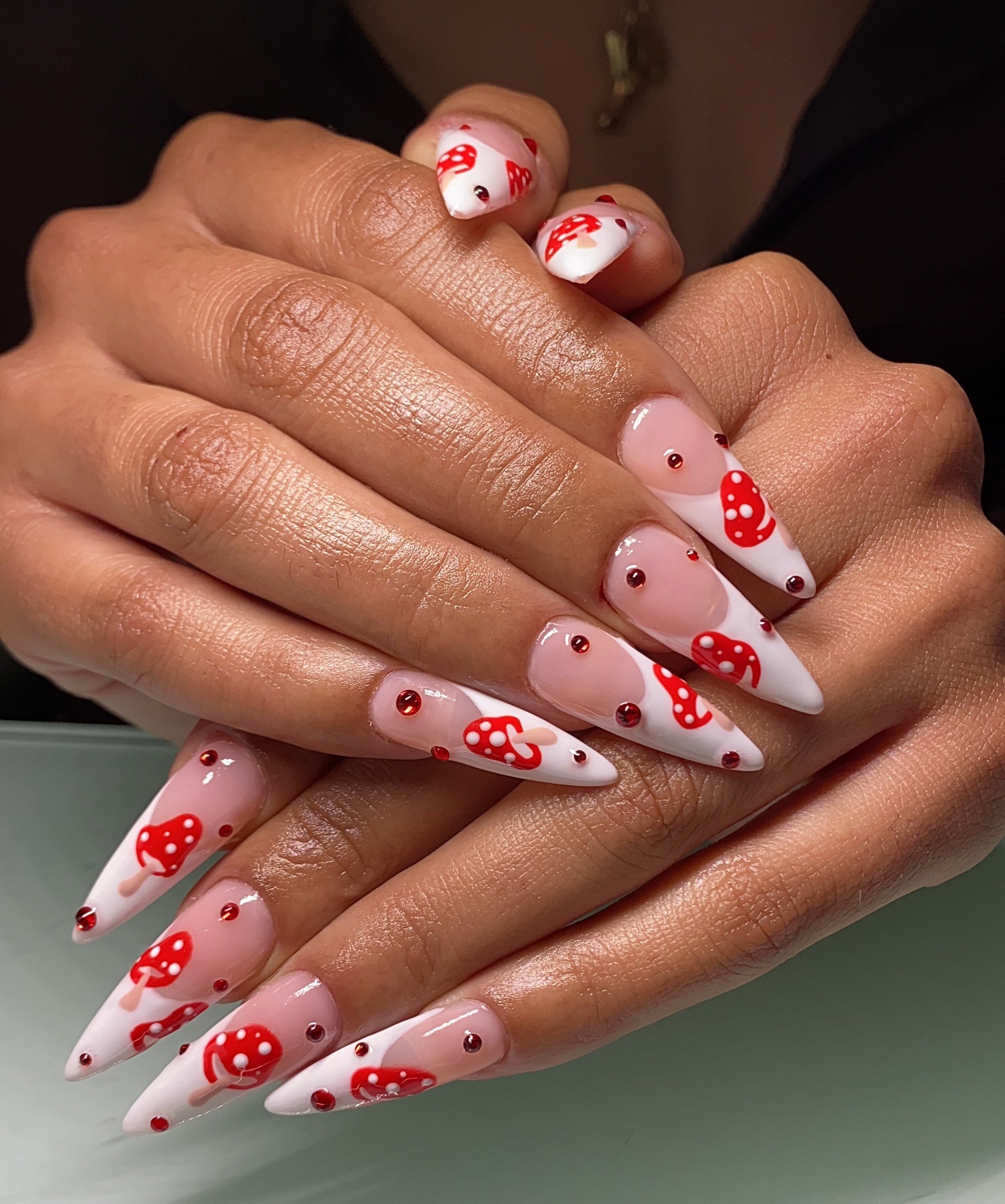 Mushroom Nail Design. Abstract Nail Design . Press on Nails. - Etsy Finland
