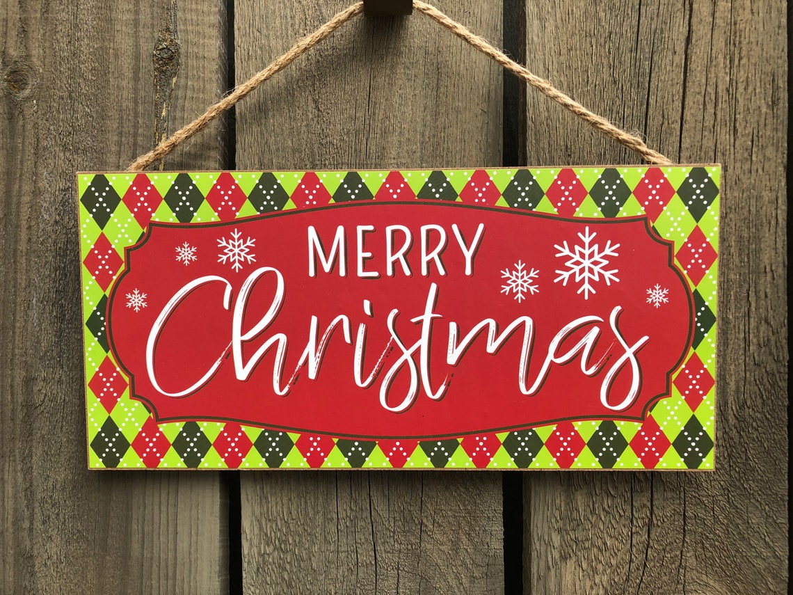Merry Christmas Sign For Wreath 