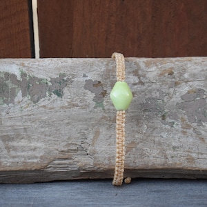Macrame Hemp Anklet or Bracelet with Glass Bead