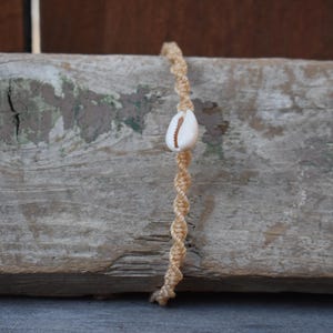 Spiral Macrame Anklet or Bracelet with Shell Bead