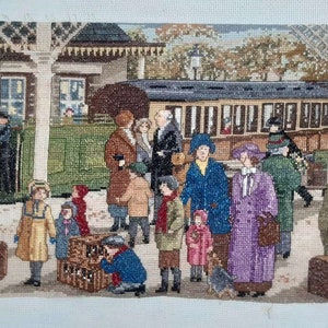 Cross Stitch Picture in a retro style without frame