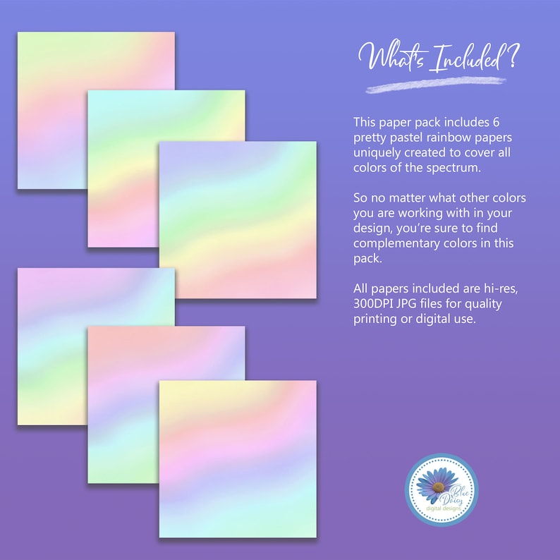 Download Pastel Rainbow Digital Paper Pack Gradient Digital Paper ...
