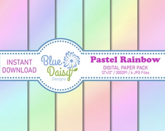 12x12 Digital Paper - Rainbow: Pastel