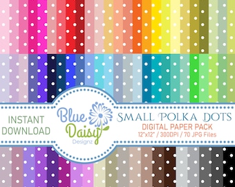 Small Polka Dot Textured Digital Paper Pack, Textured Digital Paper, Background, Scrapbook Papers (Instant Download)