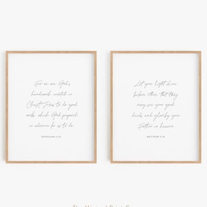 Set of 2, Bible Verse Wall Art, Minimalist Christian Wall Art, Scripture Wall Art, Christian Office Decor, Modern Christian Printable