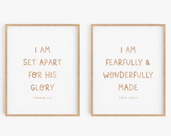 Nursery Bible Verse, Nursery Scripture Wall Art, Boho Christian Nursery Decor, Christian Baby Room, Crib Decor, Set of 2 Nursery Printables