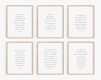 Christian Wall Art, Scripture Wall Art, Christian Home Decor, Minimalist Christian Printables, Modern Christian Wall Art, Set of 6