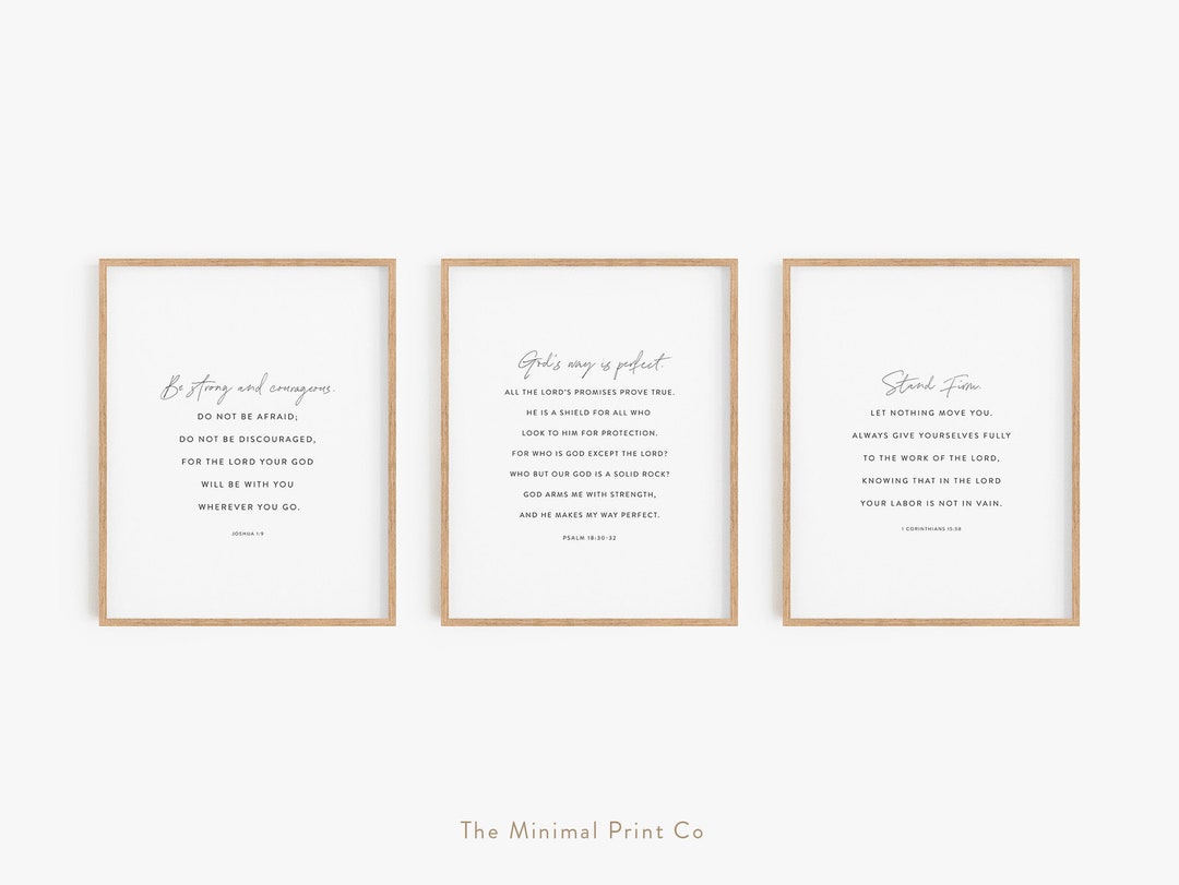 Set of 3, Bible Verse Wall Art, Christian Wall Art, Scripture Wall Art ...