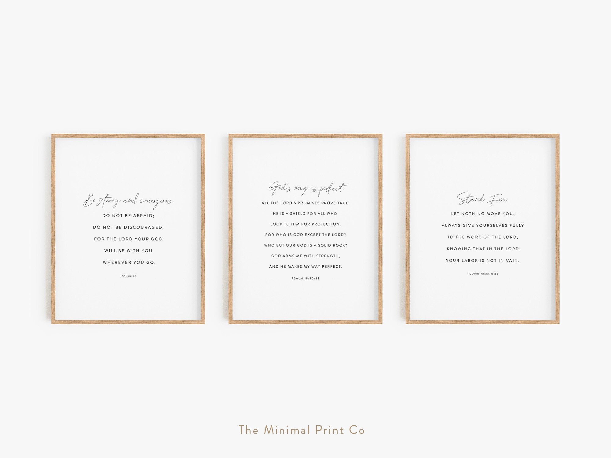 Set of 3 Bible Verse Wall Art Christian Wall Art Scripture - Etsy