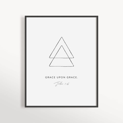 John 1:16 Grace Upon Grace Printable Wall Art Modern - Etsy
