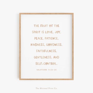 Fruit of the Spirit, Nursery Bible Verse, Kids Scripture Wall Art, Christian Baby Shower Gift, Church Decor, Boho Christian Nursery Decor