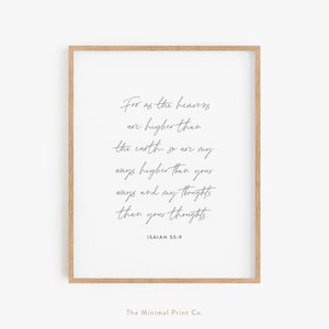 Isaiah 55:9, Christian Wall Art, Bible Verse Wall Art, Scripture Wall Art, Christian Decor, Bible Verse Print, Scripture Printable