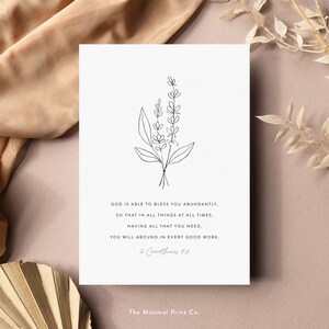 2 Korinther 9:8, Muttertag Bibel Vers, Muttertagsgeschenk Christian, Muttertag druckbare, Schrift Muttertagsgeschenk, neue Mutter Geschenk