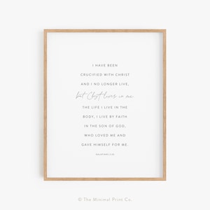 Galatians 2:20, I Have Been Crucified With Christ, Easter Scripture Wall Art, Easter Bible Verse Printable, Modern Christian Wall Art