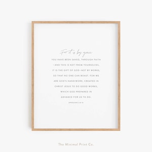 Ephesians 2:8-10, Christian Wall Art, Scripture Wall Art, Bible Verse Print, Modern Christian Wall Art, Christian Gift, Scripture Printable