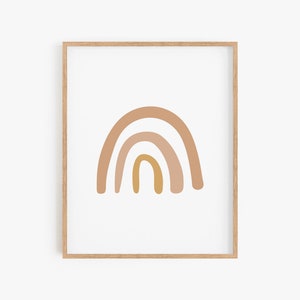 Puede incluir: Una impresi&oacute;n enmarcada de un arco&iacute;ris con tres arcos en tonos marrones, rosas y amarillos. El arco&iacute;ris est&aacute; centrado en un fondo blanco.