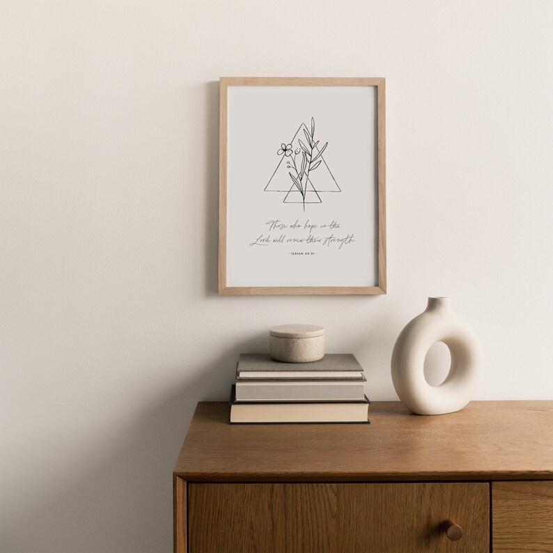 Isaiah 4031 Minimal Christian Office Decor Modern Scripture Etsy